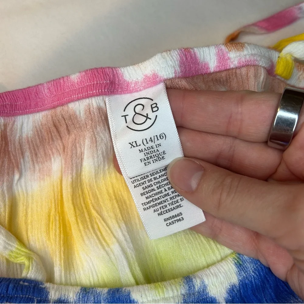 Treasure & Bond Multicolor Tie-Dye Girls Top Size XL 14/16 NWOT